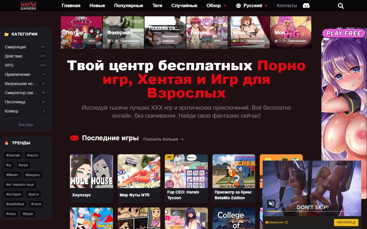 Screenshot of Nsfwgamers Website Review